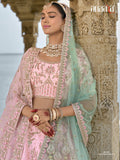 Peach Raw Silk Bridal Wedding Lehenga Set with Heavy Net Dupatta - AA144