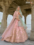 Peach Raw Silk Bridal Wedding Lehenga Set with Heavy Net Dupatta - AA144